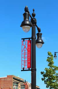 Metal street pole signs in Washington DC by Boss Metal Fabricators